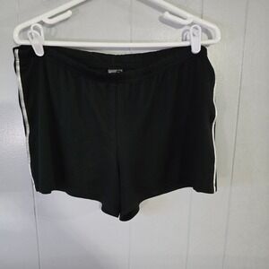 Champion Athletic Shorts Womens Medium Black White Stripe Performance Mesh